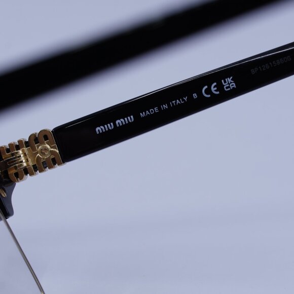 Miu Miu MU10ZS 1AB08N Sunglasses Black Browline Frame - Picture 9 of 11